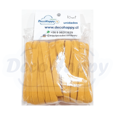 ELASTICO LISO AMARILLO 10 MT