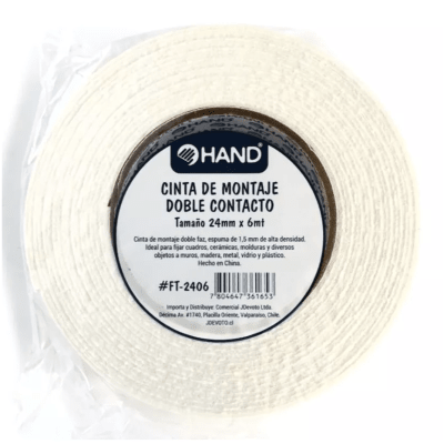 CINTA DOBLE CONTACTO ESPUMADA 24 MM X 6 MT