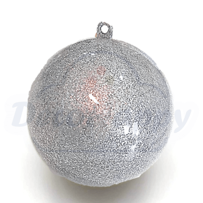 ESFERA PLATEADA GLITTER 8 CM (10 UNIDADES)