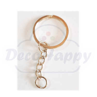ARGOLLA LLAVERO ORO LISA CON CADENA (12 U)