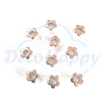 OJETILLO FLOR PLATEADO 10 U