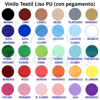 COLOR LISO 25 CM X 25 CM (VINILO TEXTIL)