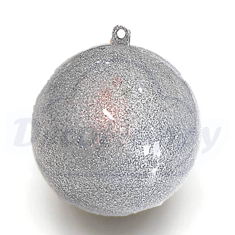 ESFERA PLATEADA GLITTER 8 CM (10