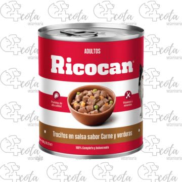 RICOCAN TROCITOS CARNE Y VERDURA LATA 290GR1