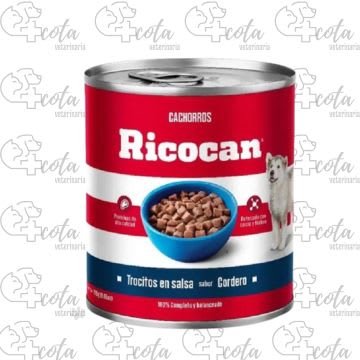 RICOCAN TROCITOS CORDERO CACHORRO LATA 280GR1