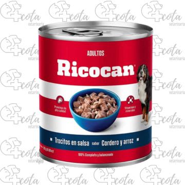 RICOCAN TROCITOS CORDERO Y ARROZ LATA 290GR