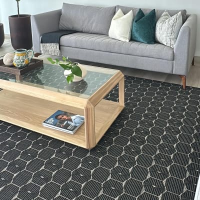 Alfombra Hexagonal Negra 290