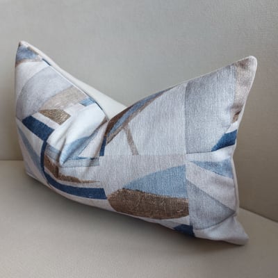 Funda de Cojin Geometric Blue Rectangular