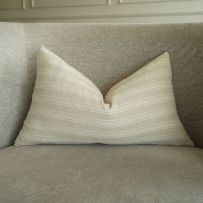 Funda de Cojín Rayas Amanda Natural Rectangular