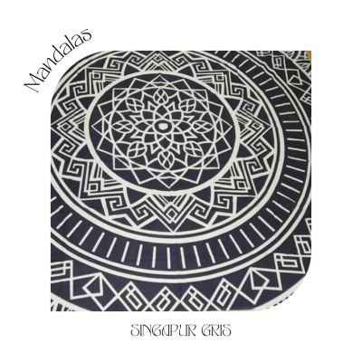 Mandala Cuadrada Singapur Gris