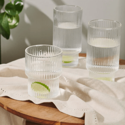 Vaso de Vidrio Rayado