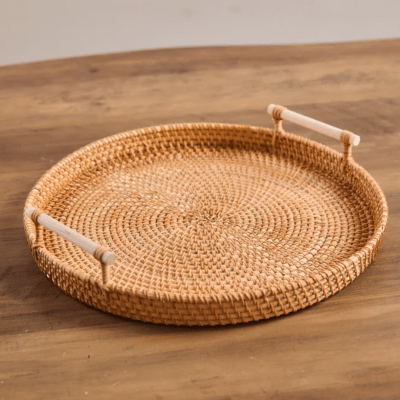 Bandeja redonda de Ratán