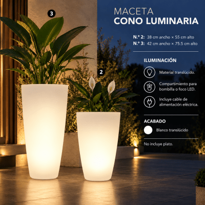 Maceta Cono Luminaria