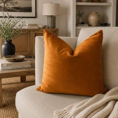 Funda de Cojín Terciopelo Ocre N