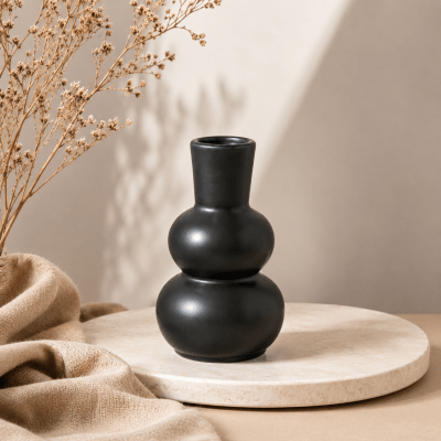 Florero Minimal Negro