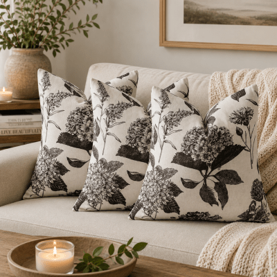 Funda cojín Hortensia Charcoal