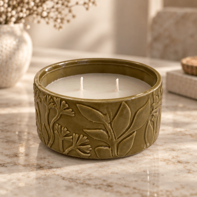 Vela Ceramica Blanco