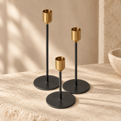 Set Candelabro Dorado
