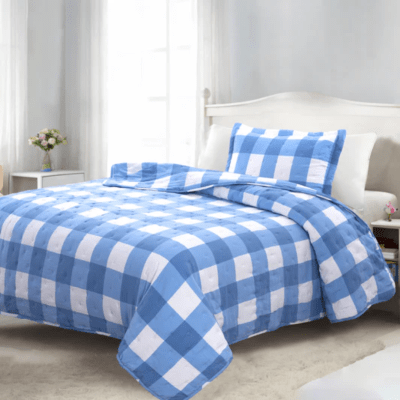 Cubrecama Kids Cuadros Celeste