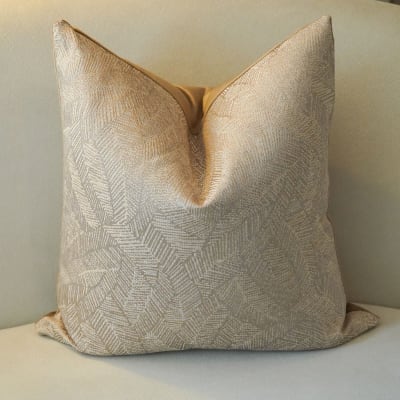 Funda de Cojín Hojas Satín Beige
