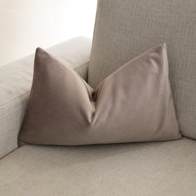 Funda de Cojín Terciopelo Topo Rectangular
