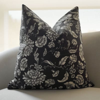 Funda de Cojín Flores Black
