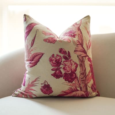 Funda de Cojin Floral Rosa