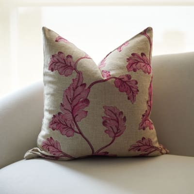 Funda de Cojín Bordado Flores Valentino