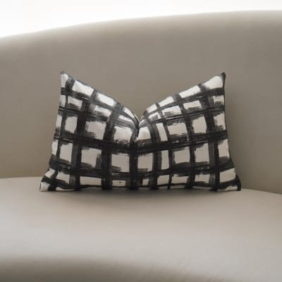Funda de Cojin Cuadros Negro Rectangular