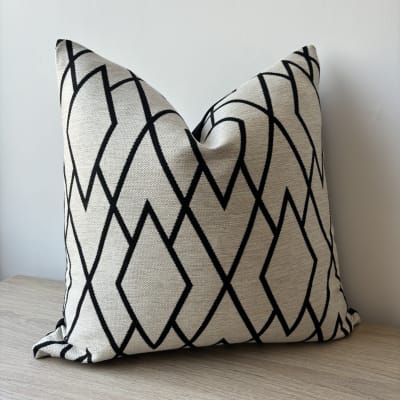 Funda de Cojín Rombos Negro