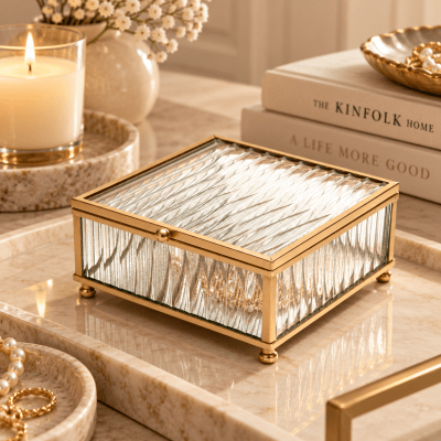 Caja Vidrio Acanalado Gold S