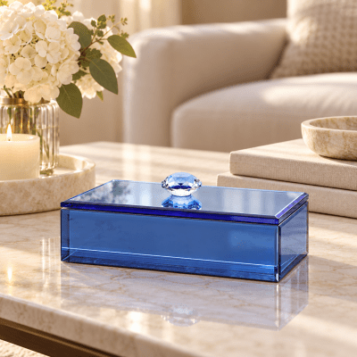 Caja de Cristal Azulado