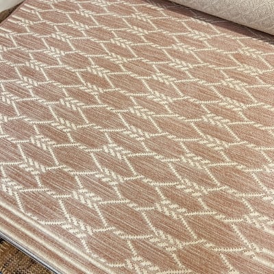 Alfombra Entrelazada Rosa 190