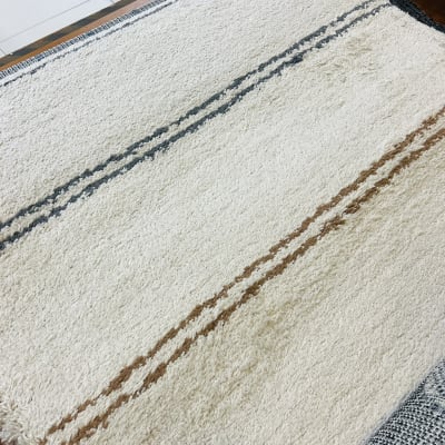 Alfombra Shabby Rayas azul/mostaza 190