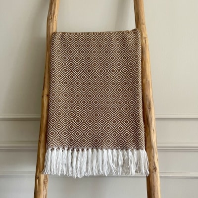 Manta Rombos Marrón