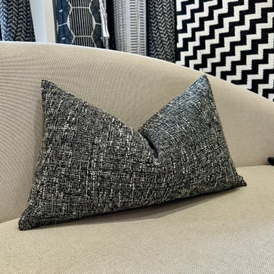 Funda de Cojín Camila Negro Rectangular