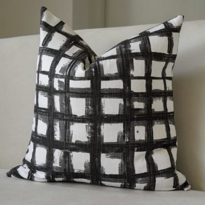 Funda de Cojín Cuadros Negro