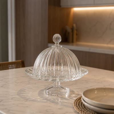 Pedestal con tapa de vidrio