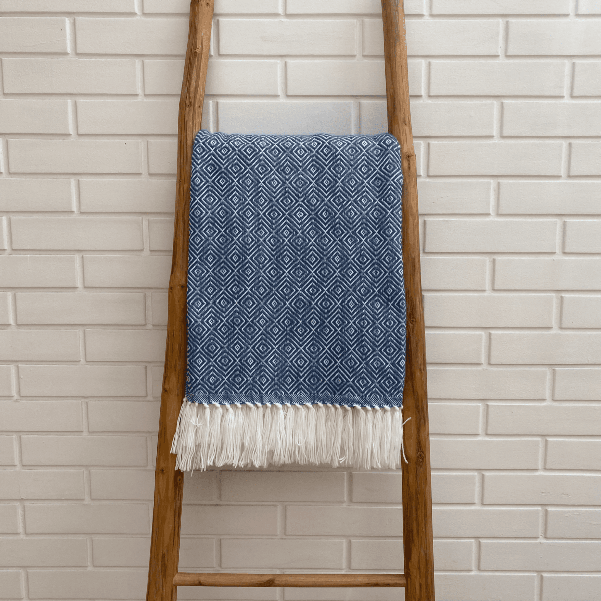 Manta Rombos Azul Metálico4