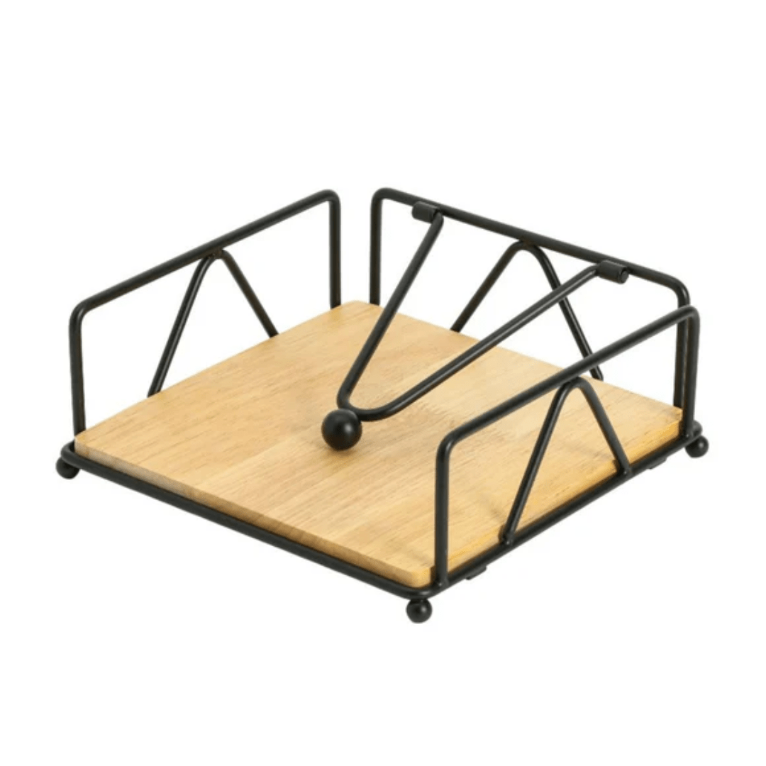 Servilletero Metal con Madera1