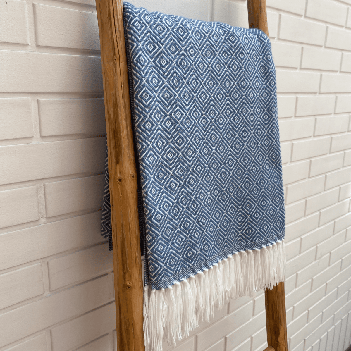 Manta Rombos Azul Metálico5