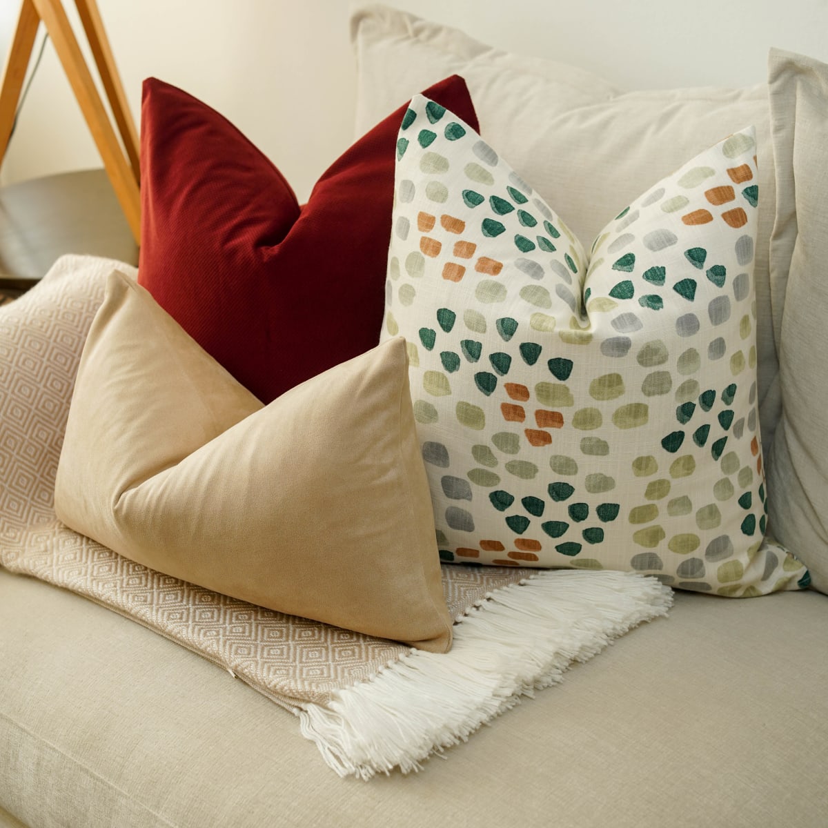 Funda de Cojín Marian Beige Rectangular1