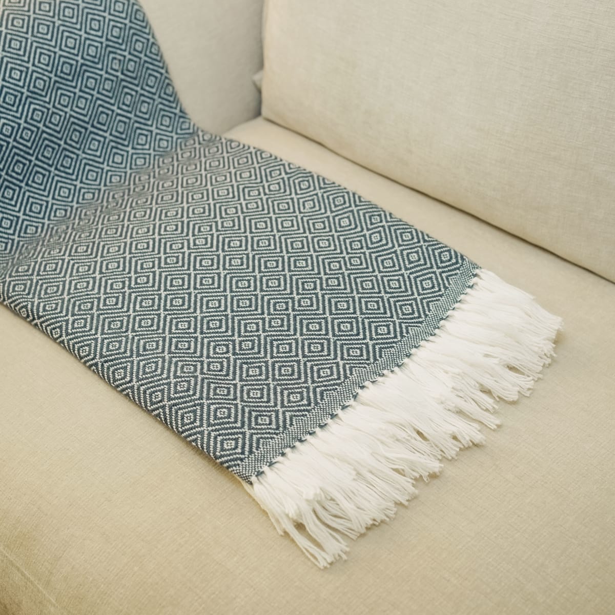 Manta Rombos Azul Metálico2