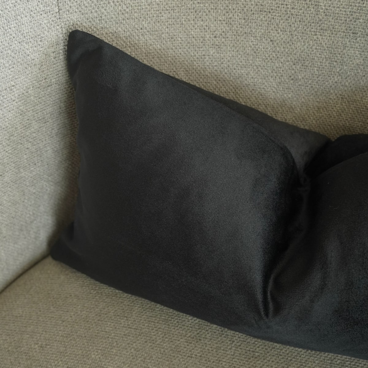 Funda de Cojín Terciopelo Negro Rectangular2