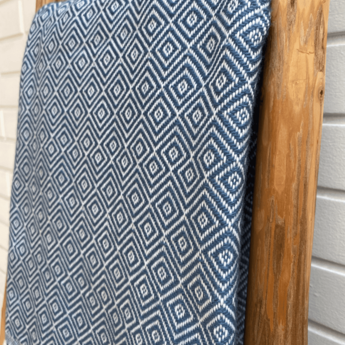 Manta Rombos Azul Metálico7