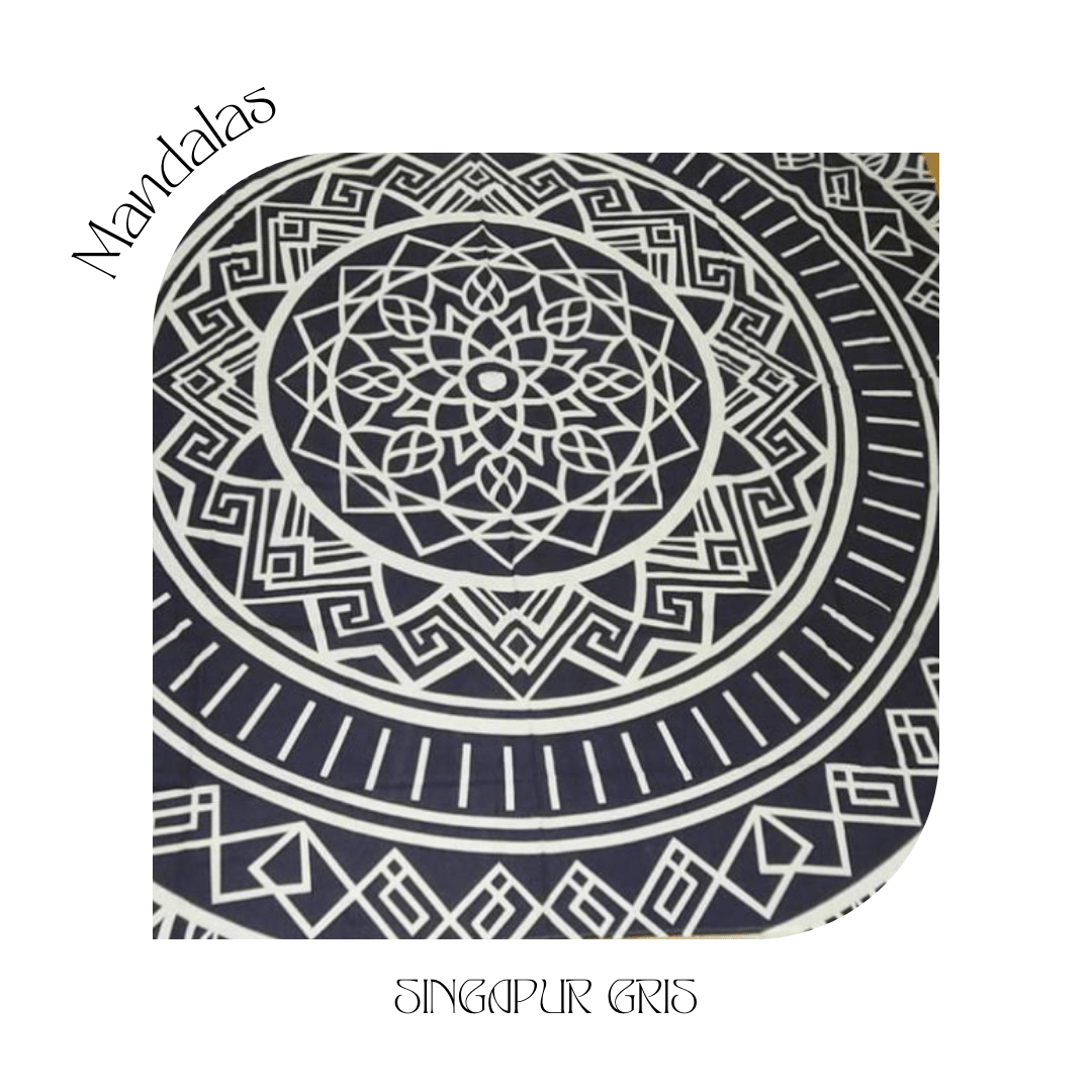 Mandala Cuadrada Singapur Gris1