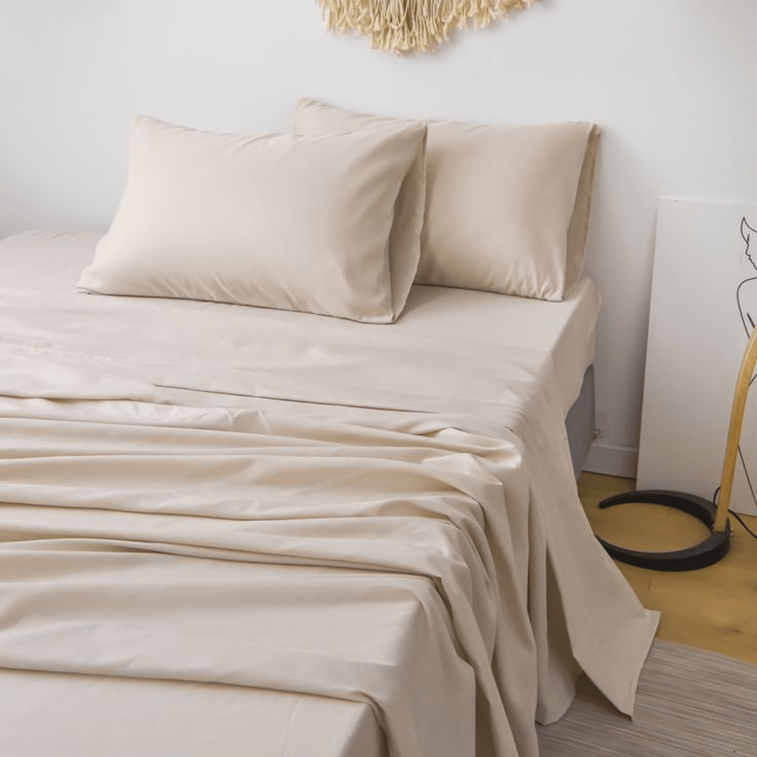 Sábana 200 Hilos Percale Beige1