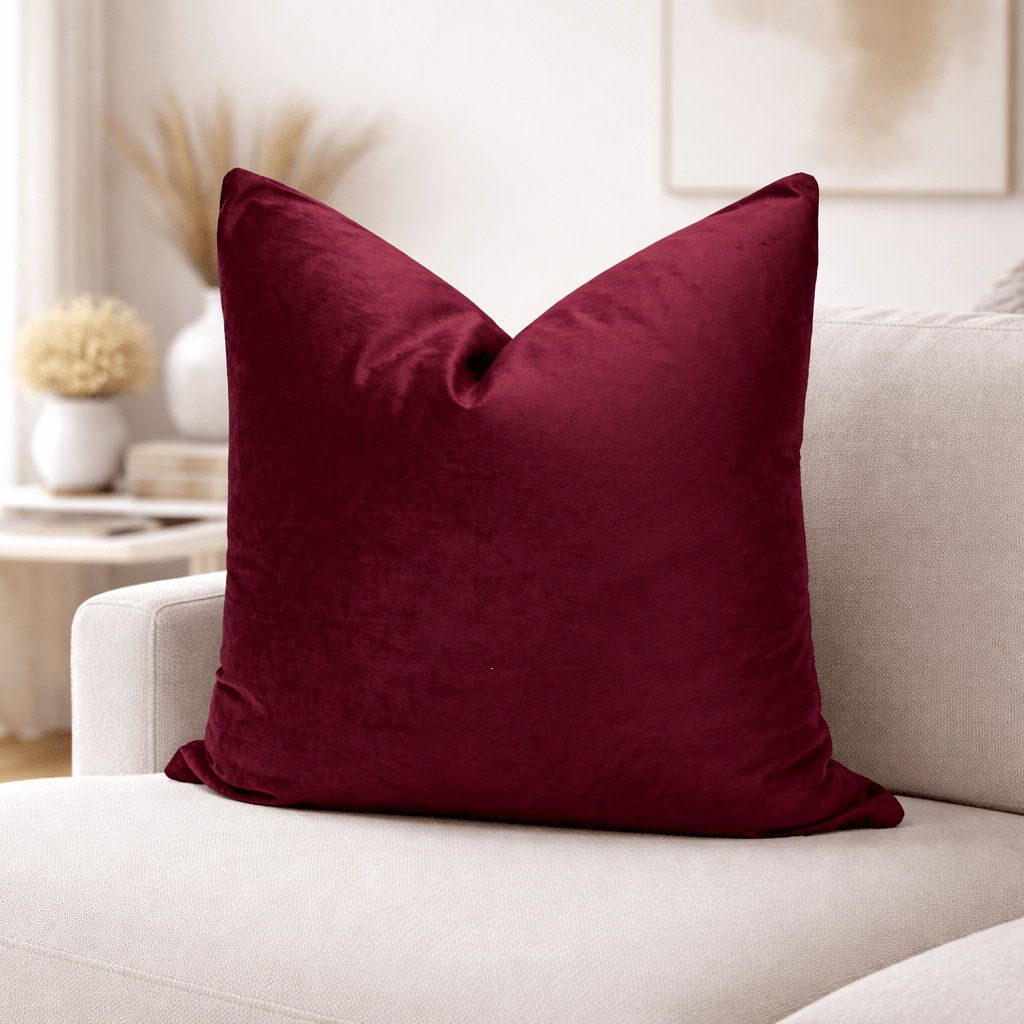 Funda de Cojín Terciopelo Vino N1