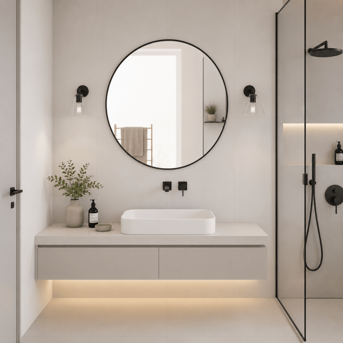 Espejo de Baño Circular Negro1