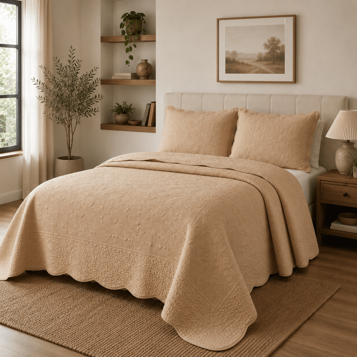 Cubrecama Jazmin Beige1